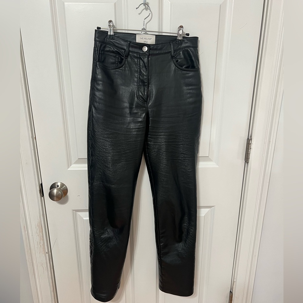 Aritzia Black Faux Leather Jeans